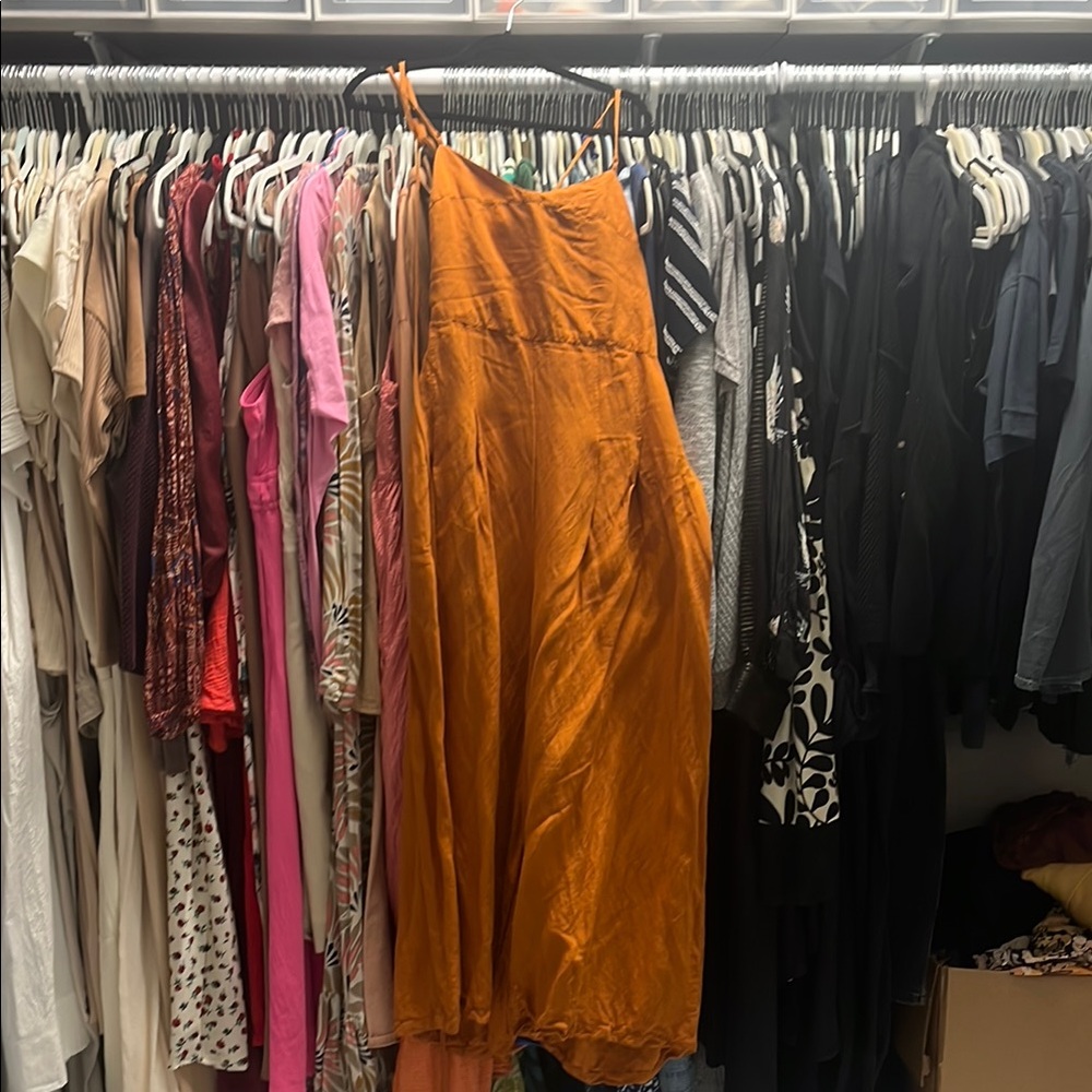 Anthropologie strappy Orange Women's jumpsuit